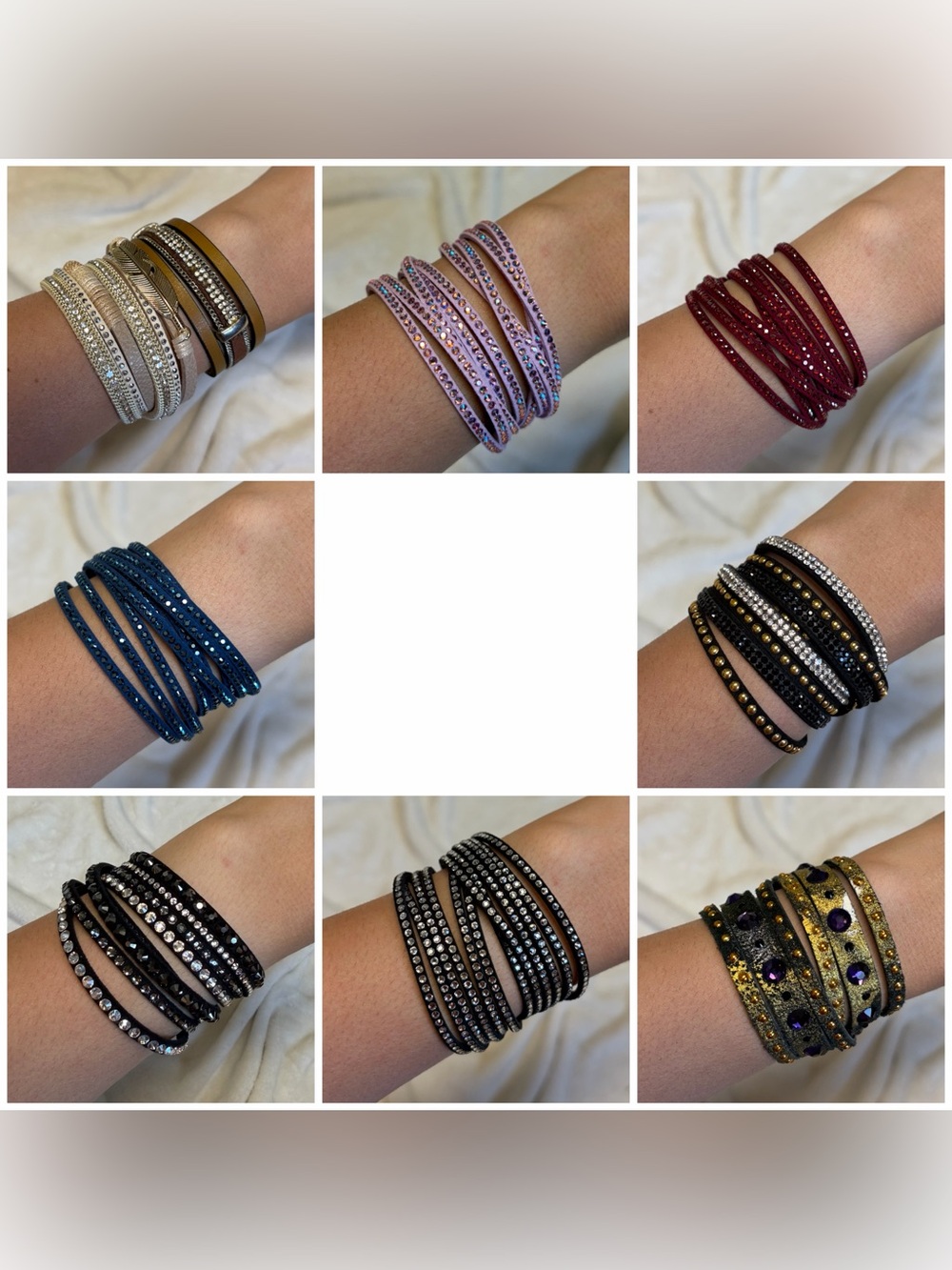 Sparkly Wrap Bracelet Lot — Multicolored